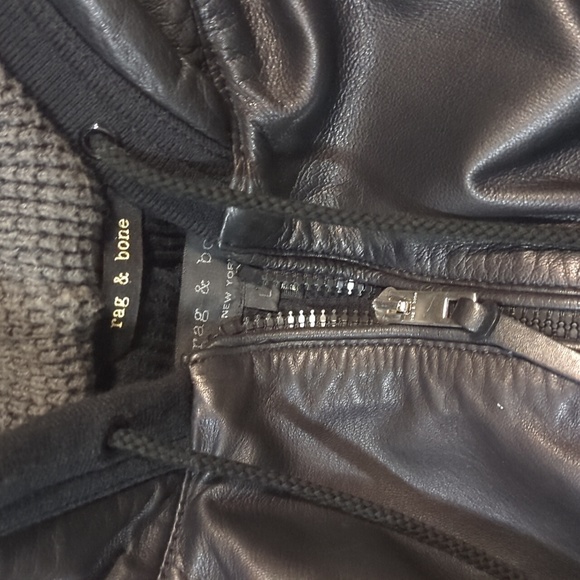 COPY - Size L Rag & Bone Lamb Leather Zip Up Hooded Jacket - Picture 3 of 8
